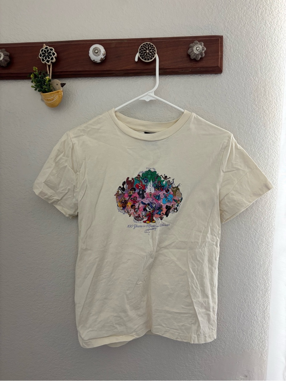 Disney White Kids T-Shirt with Multicolor Character Graphic